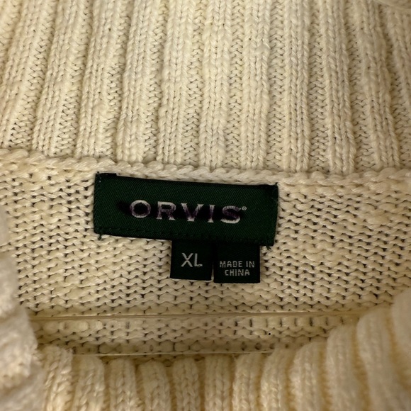 Orvis preowned turtleneck sweater XL cream - Picture 2 of 11